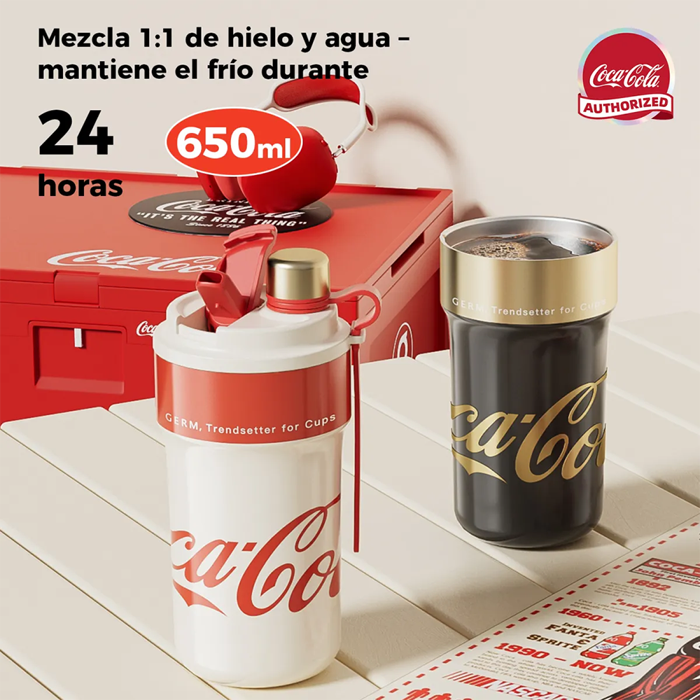 Vaso Térmico Old Iconic Coca-Cola x Germ – Blanco Rojo 650 ml / 22 Oz
