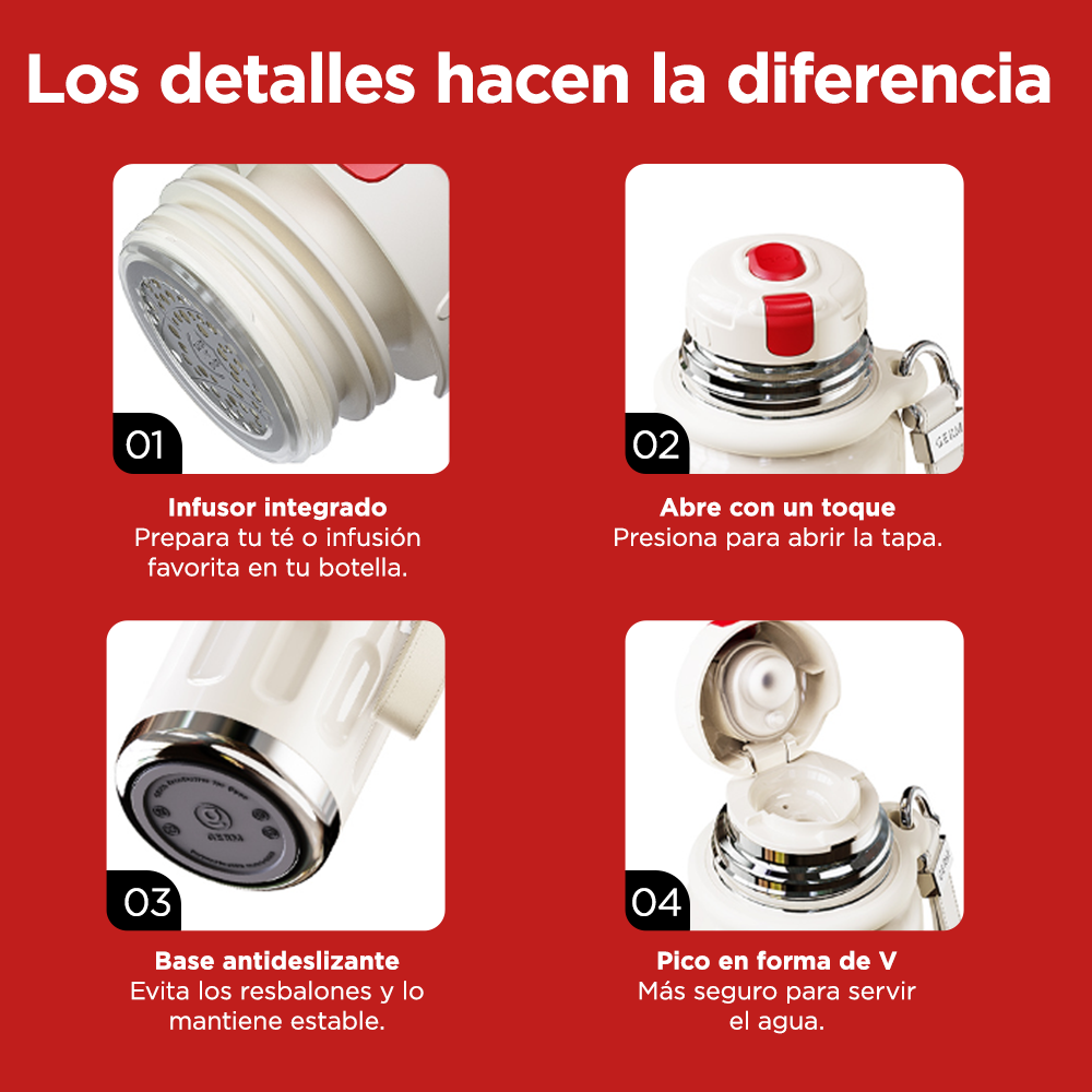 Termo Deportivo Coca-Cola con Correa de Cuero – 580ml / 19 Oz