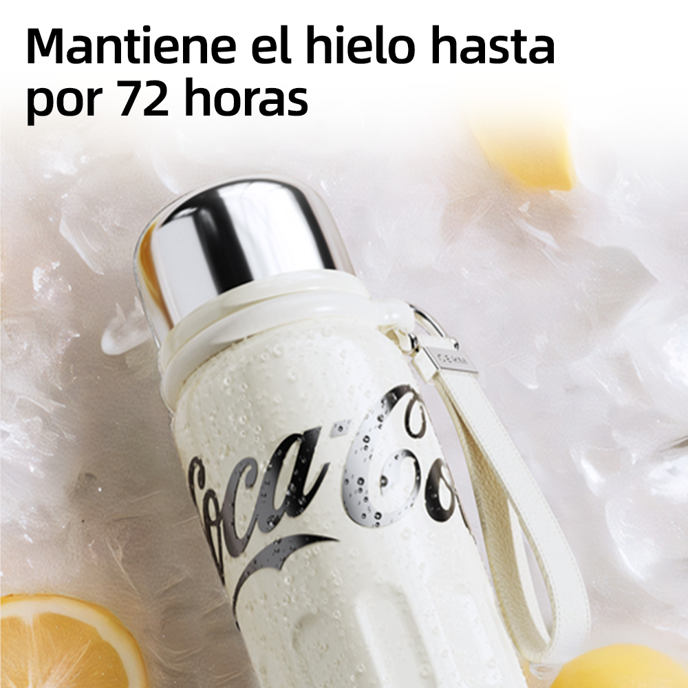 Termo Deportivo Coca-Cola con Correa de Cuero – 580ml / 19 Oz