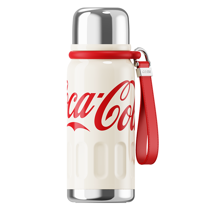Termo Deportivo Coca-Cola con Correa de Cuero – 540ml / 18 Oz