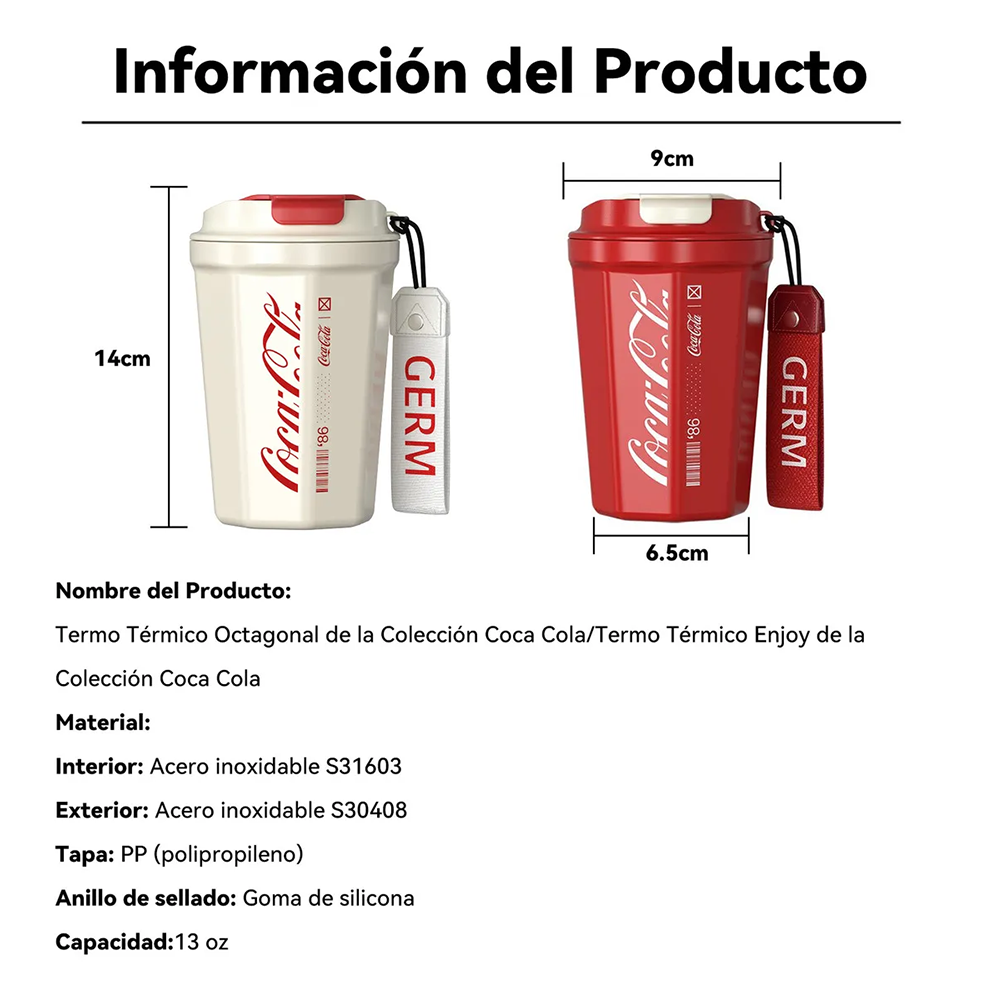 Vaso Térmico Diamond Coca-Cola x Germ – Rojo | 390ml 13 Oz