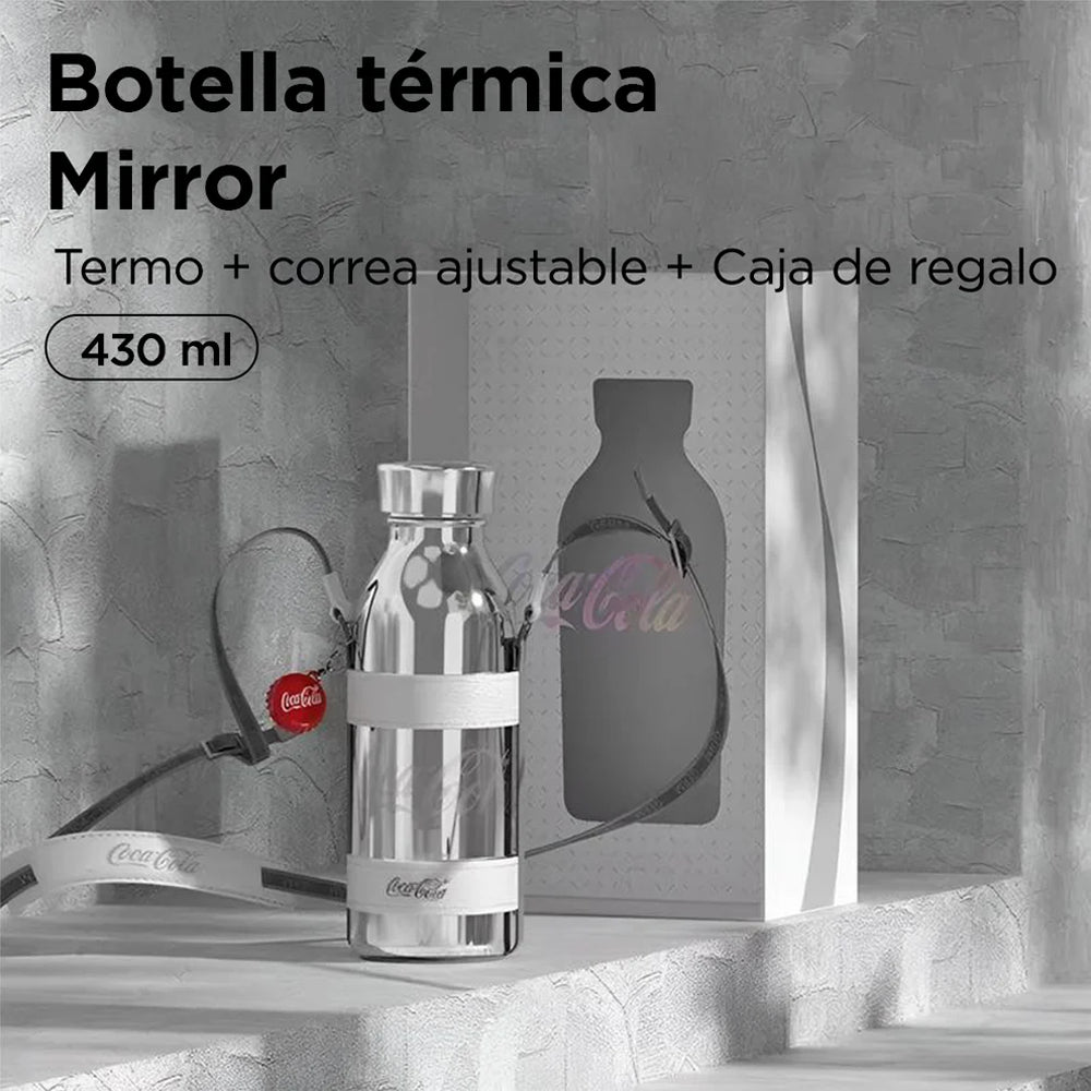 Tomatodo Coca-Cola 430ml diseño Mirror compacto ideal para oficina gimnasio y viajes