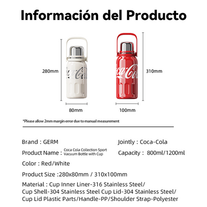 Termo Deportivo Coca-Cola x Germ 800 ml | Rosa | con Tapa Taza