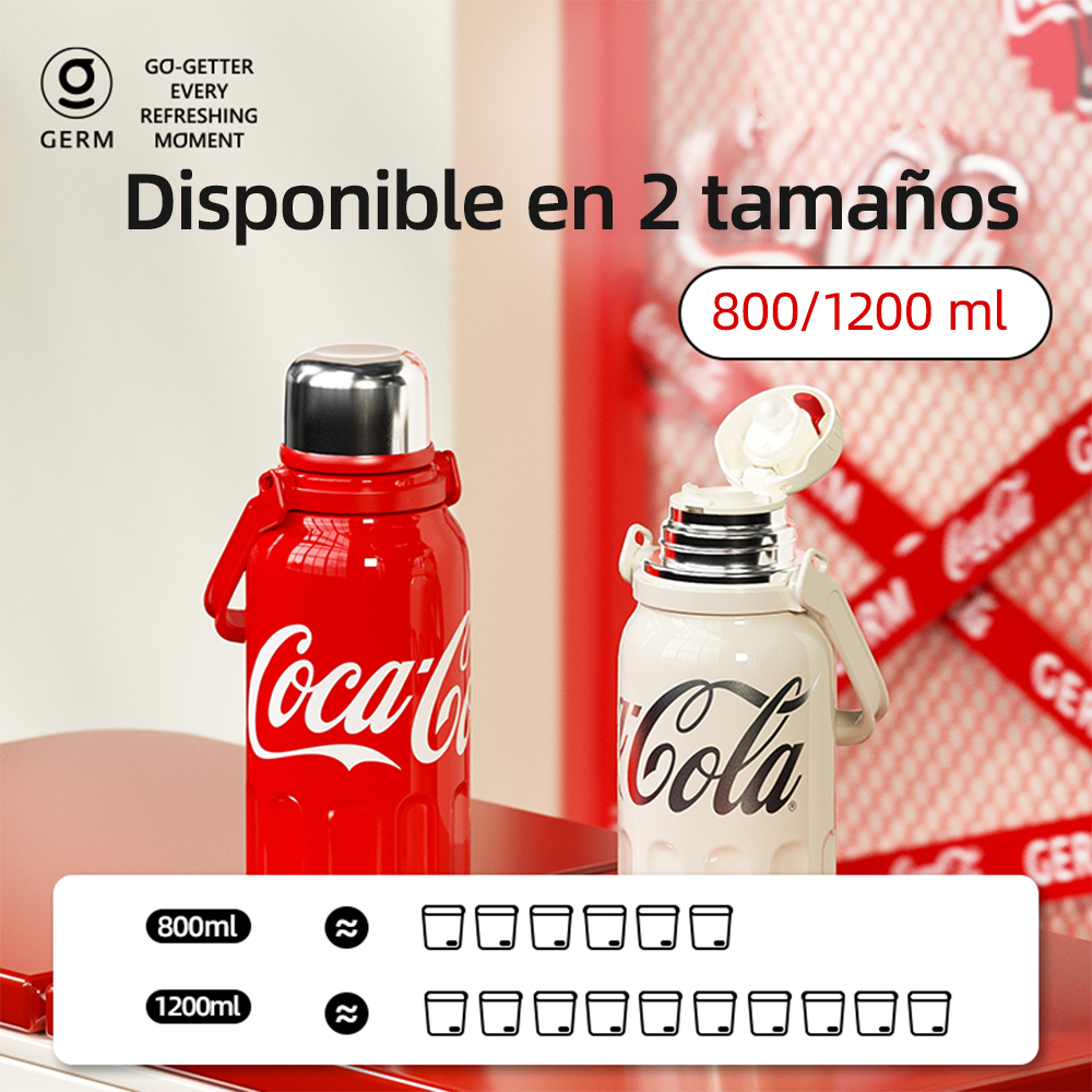 Termo Deportivo Coca-Cola x Germ 800 ml | Rosa | con Tapa Taza
