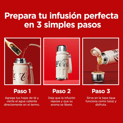 Termo Deportivo con Correa de Cuero Coca-Cola | 580ml / 19oz