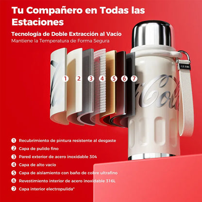 Termo Deportivo con Correa de Cuero Coca-Cola | 580ml / 19oz