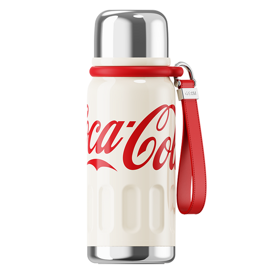 Termo Deportivo Coca-Cola con Correa de Cuero – 540ml / 18 Oz