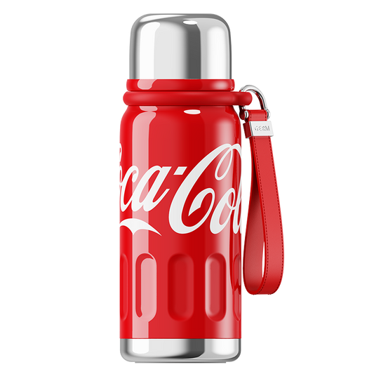 Termo Deportivo Coca-Cola con Correa de Cuero – 540ml / 18 Oz