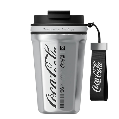 Termo mug Coca-Cola 550ml para bebidas calientes y frías con tapa segura anti derrames